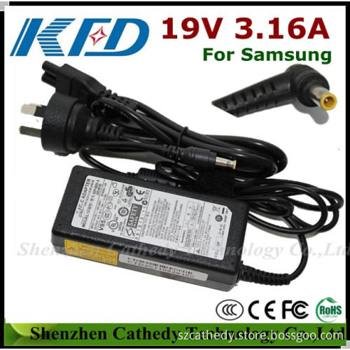 19V3.16A 5.5x3.0 Notebook Accesseries AC DC Charger for Samsung